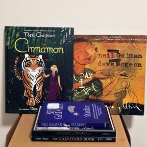Neil Gaiman Book Lot 5 Stardust Graveyard Goldfish Cinnamon Dream King Sampler